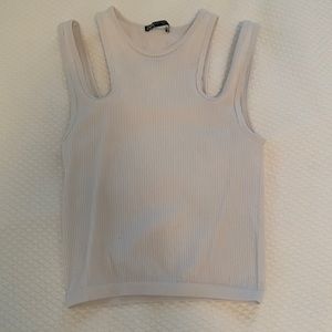 Zara cropped white halter tank